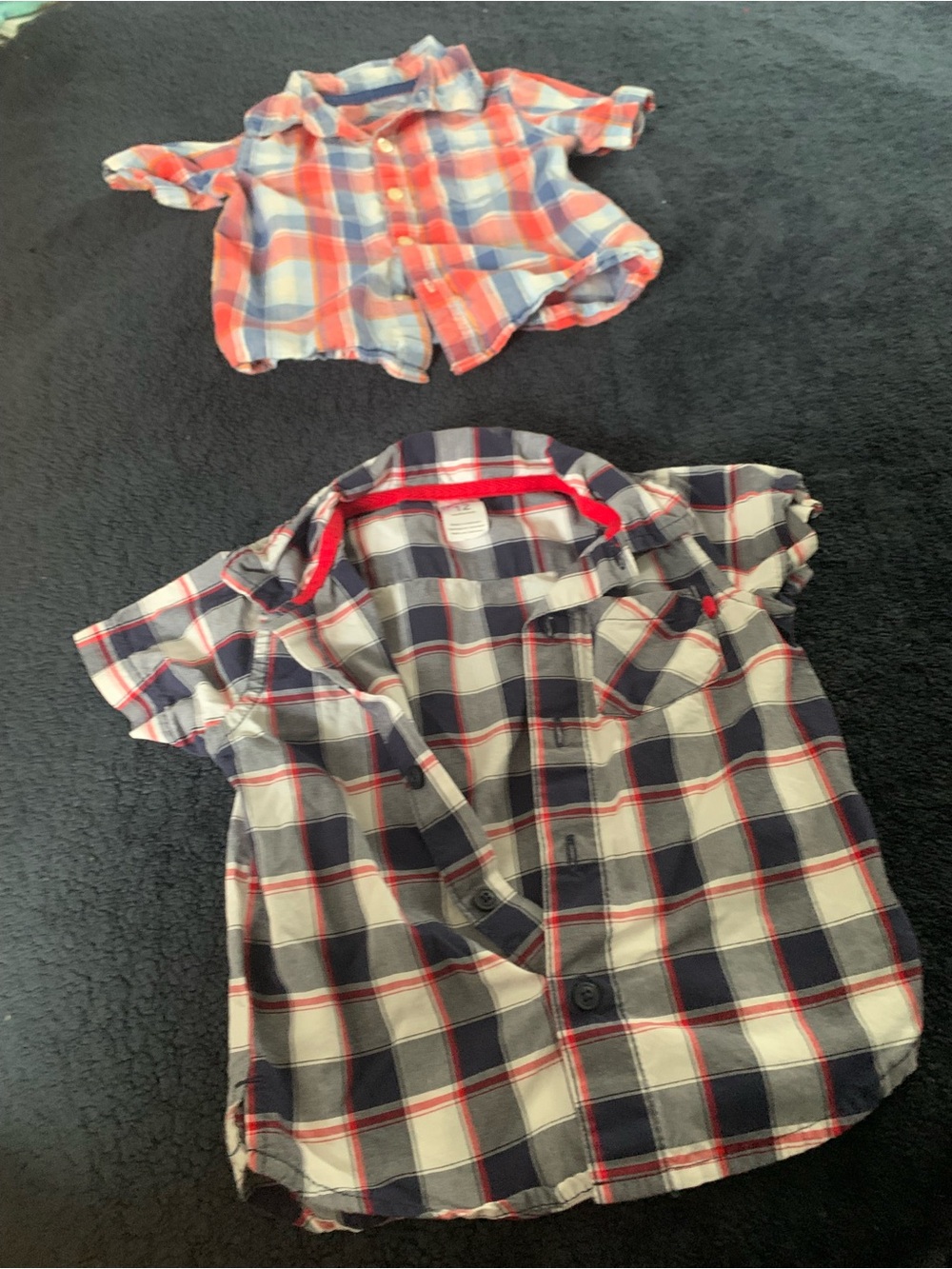 Carter's Plaid Button-Down Shirt Duo in Navy, White & Red